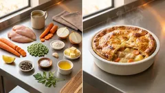 Überbackenes Hähnchen im Pot-Pie-Stil – cremig unter knusprigem Mürbeteigdeckel